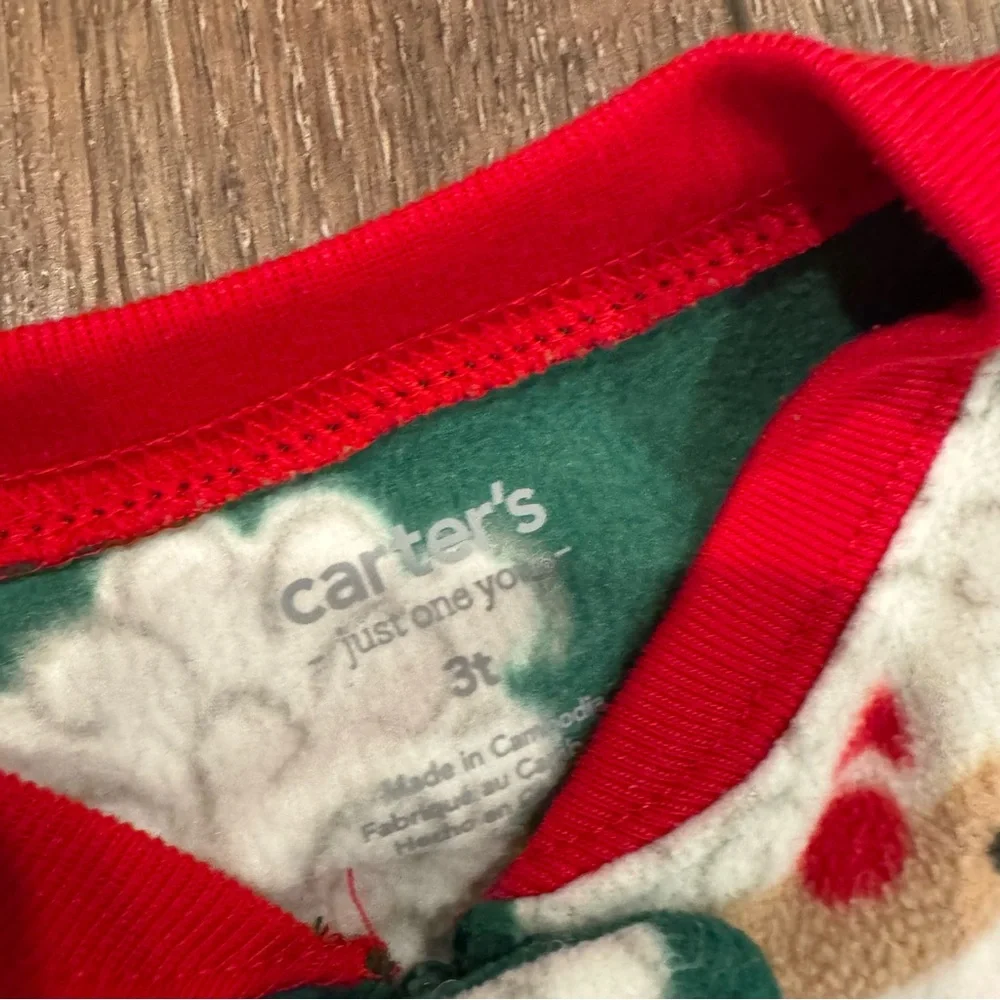 Carters Toddler Fleece Footed Pajamas 3T Bundle Christmas‎ Holiday Santa Unisex